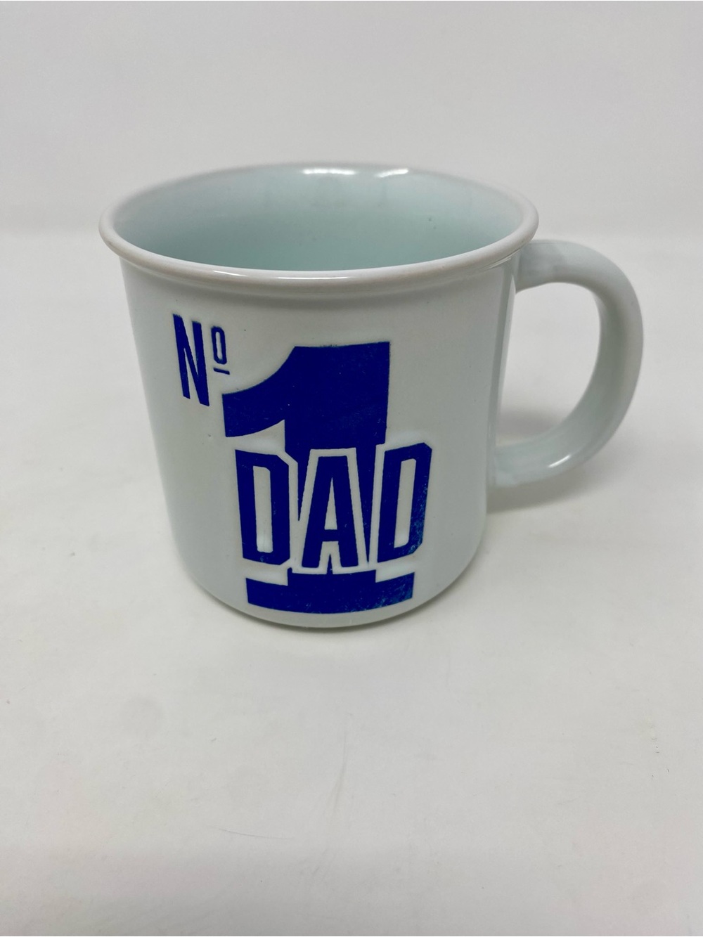 No. 1 Dad White Ceramic Coffee Mug with Blue Print